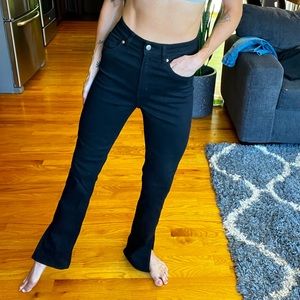 H&M split bottom black flare pants size 6